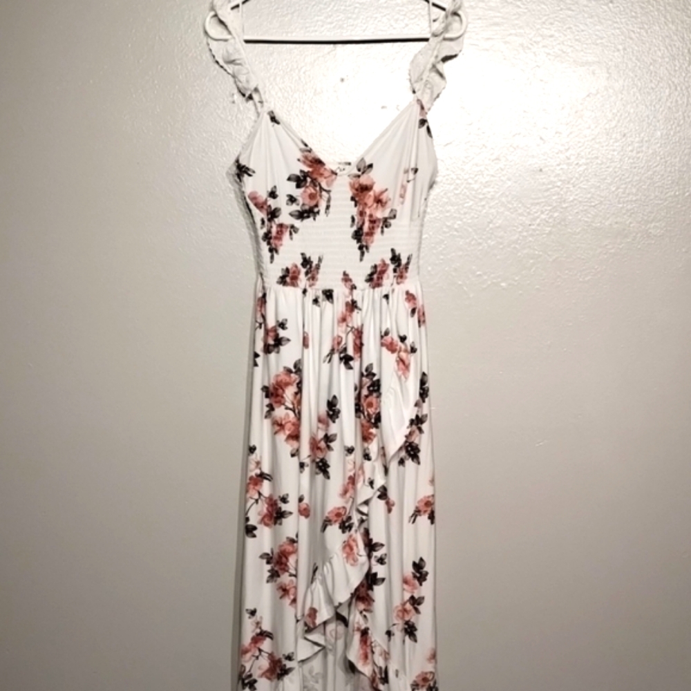 Chic Floral High Low Dress